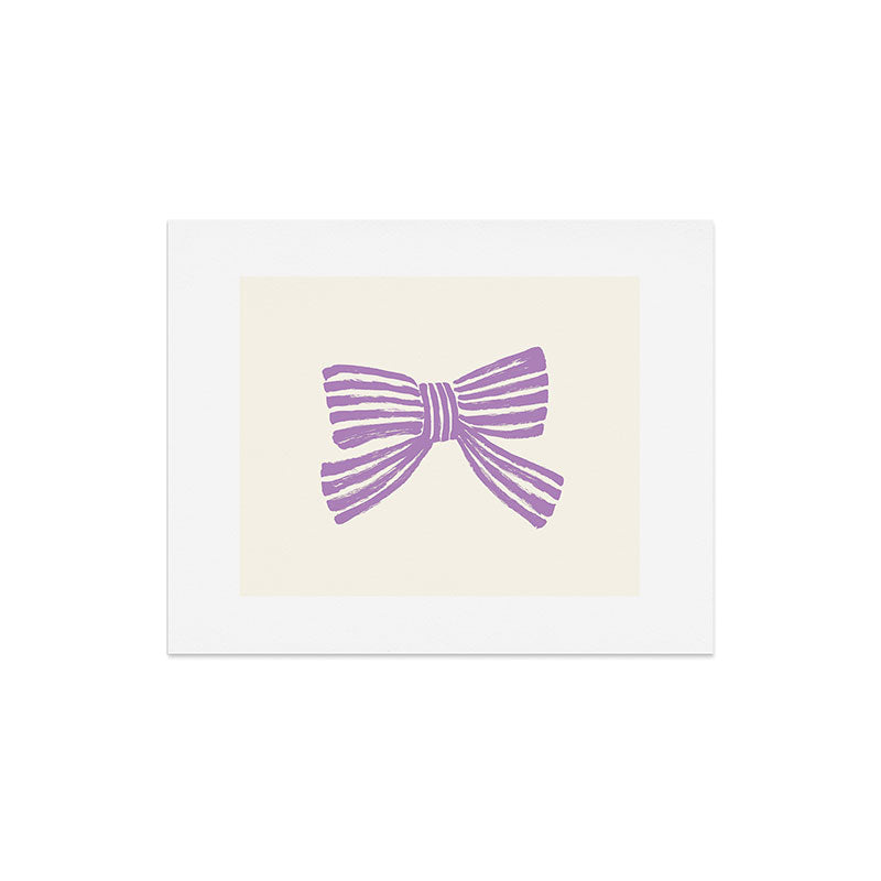 Violet Stripe Bow Ribbon Art Print Gallery Image 4