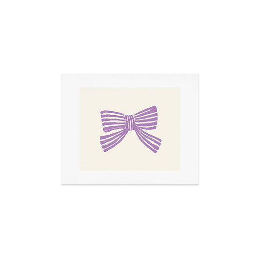 Violet Stripe Bow Ribbon Art Print Gallery Image 1