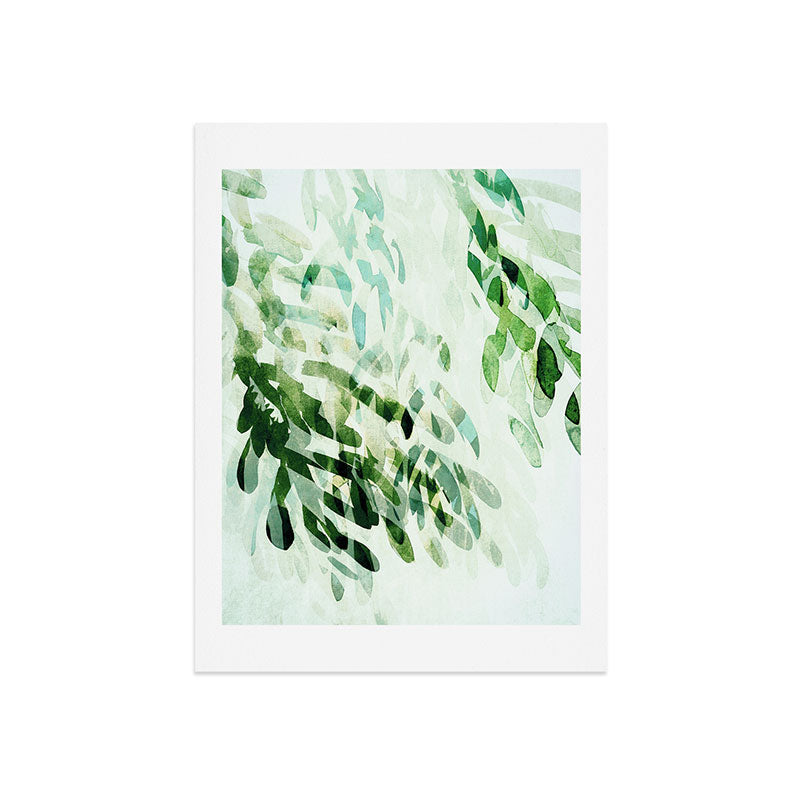 fresh summer rain abstract watercolor leaves Art Print Gallery Image 5