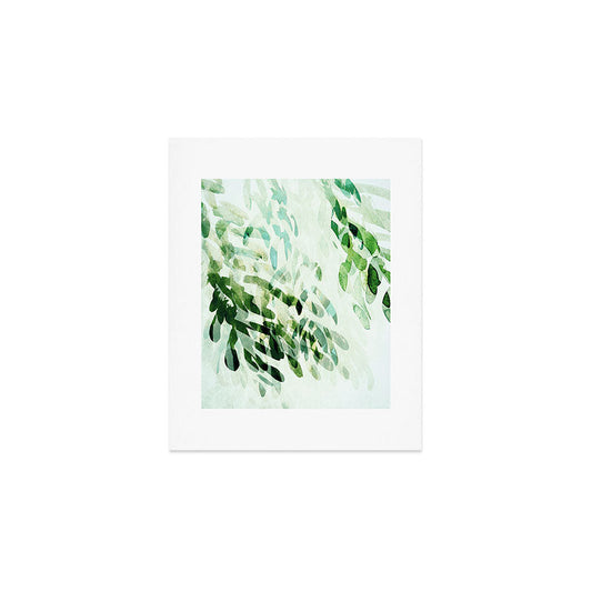 fresh summer rain abstract watercolor leaves Art Print Gallery Image 1