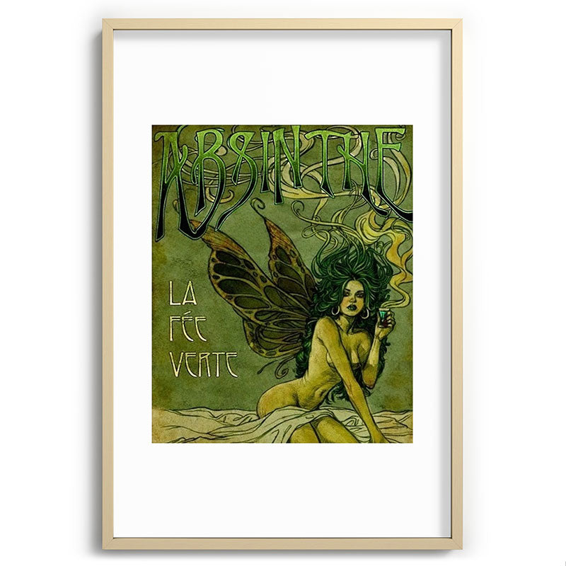 Vintage Parisian Green Fairy Absinthe Alcoholic Aperitif Advertisement Poster Framed Art Print Gallery Image 102