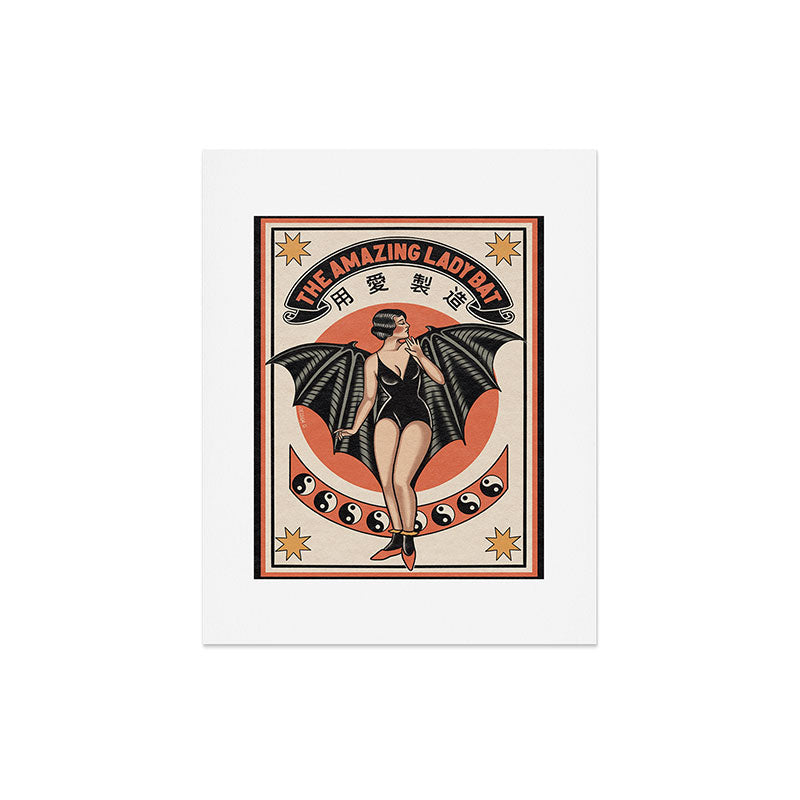 The Amazing Lady Bat Art Print Gallery Image 4