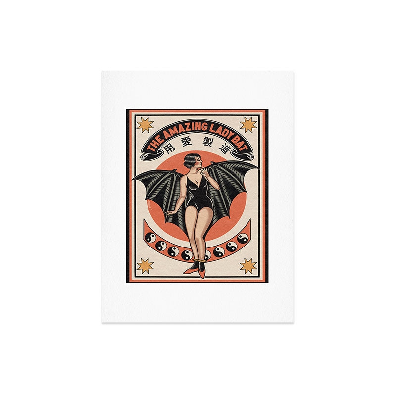 The Amazing Lady Bat Art Print Gallery Image 6