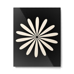 Big Daisy Retro Minimalist Flower Black and Almond Cream Metal Print Gallery Image 1