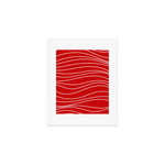 Line Waves in Bright Red and White - Minimalist Abstract Pattern Art Print Gallery Image 1
