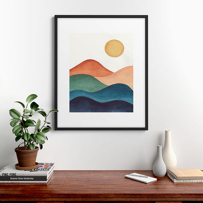 Colorful Abstract Mountains Framed Art Print Gallery Image 9
