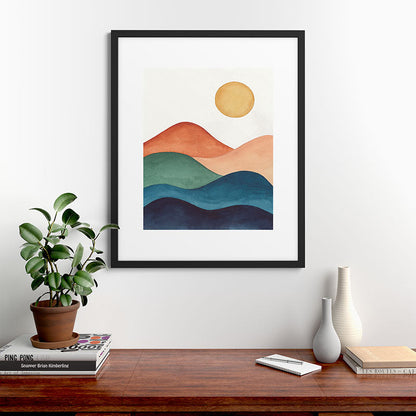 Colorful Abstract Mountains Framed Art Print Gallery Image 48