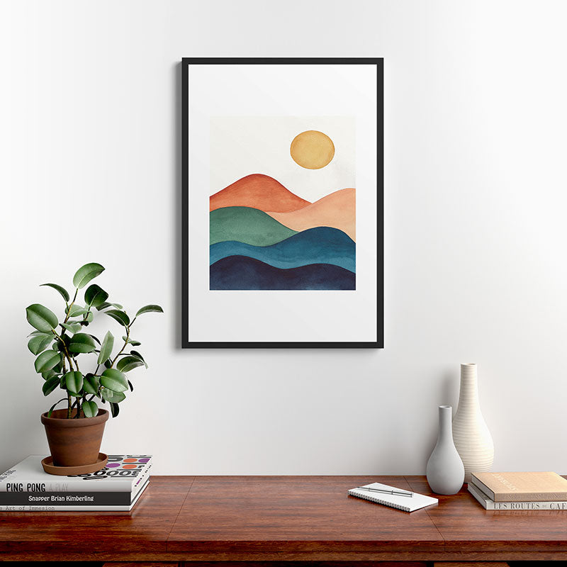 Colorful Abstract Mountains Framed Art Print Gallery Image 8
