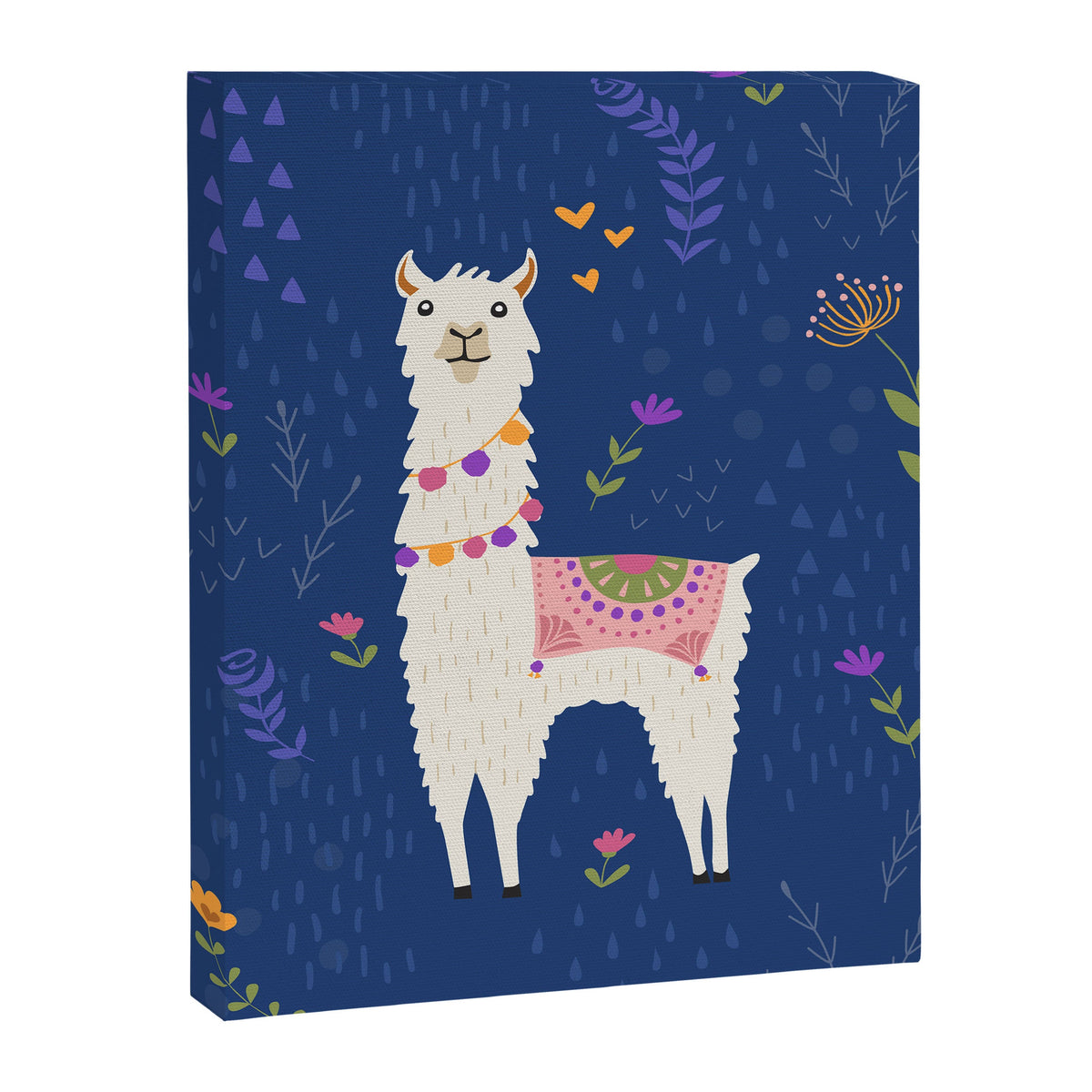 Llama on Blue Canvas Print Gallery Image 3