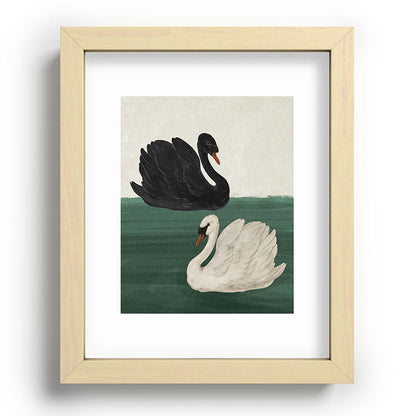 Black Swan White Swan Framed Art Print Gallery Image 41