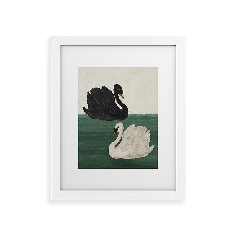 Black Swan White Swan Framed Art Print Gallery Image 29