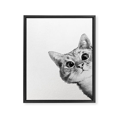 sneaky cat Framed Canvas Print Gallery Image 1