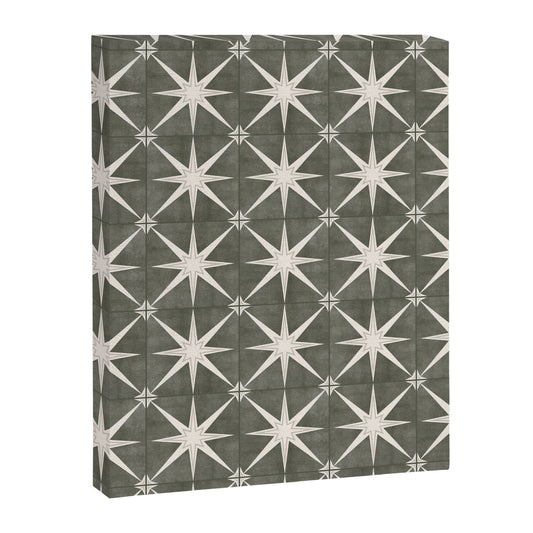 arlo star tile - olive Canvas Print Gallery Image 1