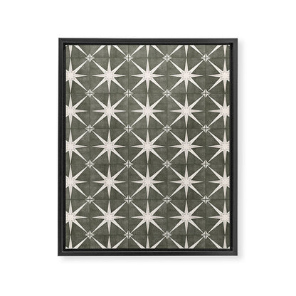 arlo star tile - olive Framed Canvas Print Gallery Image 7