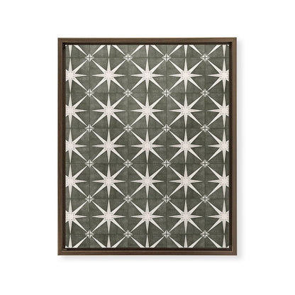 arlo star tile - olive Framed Canvas Print Gallery Image 17