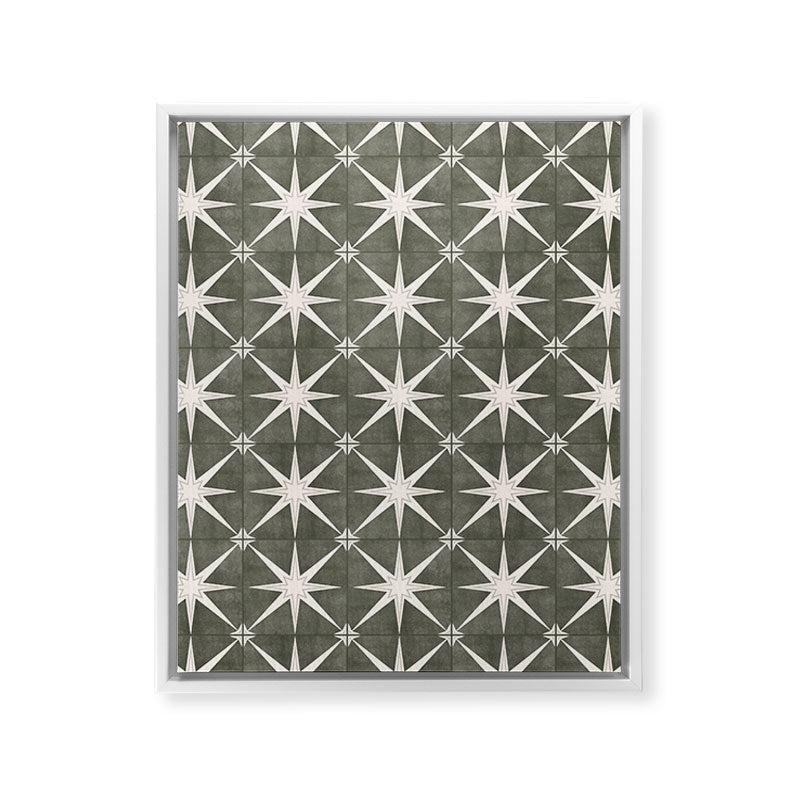 arlo star tile - olive Framed Canvas Print Gallery Image 32