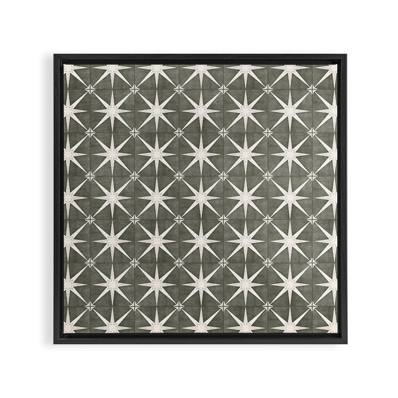 arlo star tile - olive Framed Canvas Print Gallery Image 6