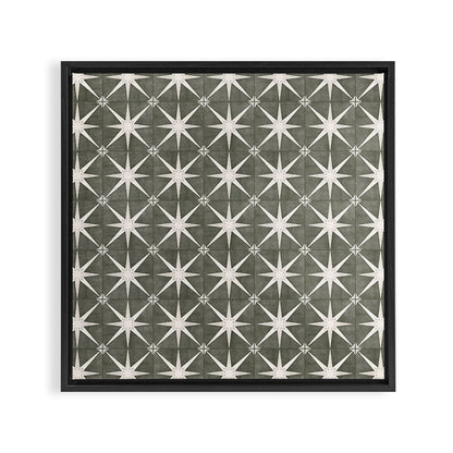 arlo star tile - olive Framed Canvas Print Gallery Image 9