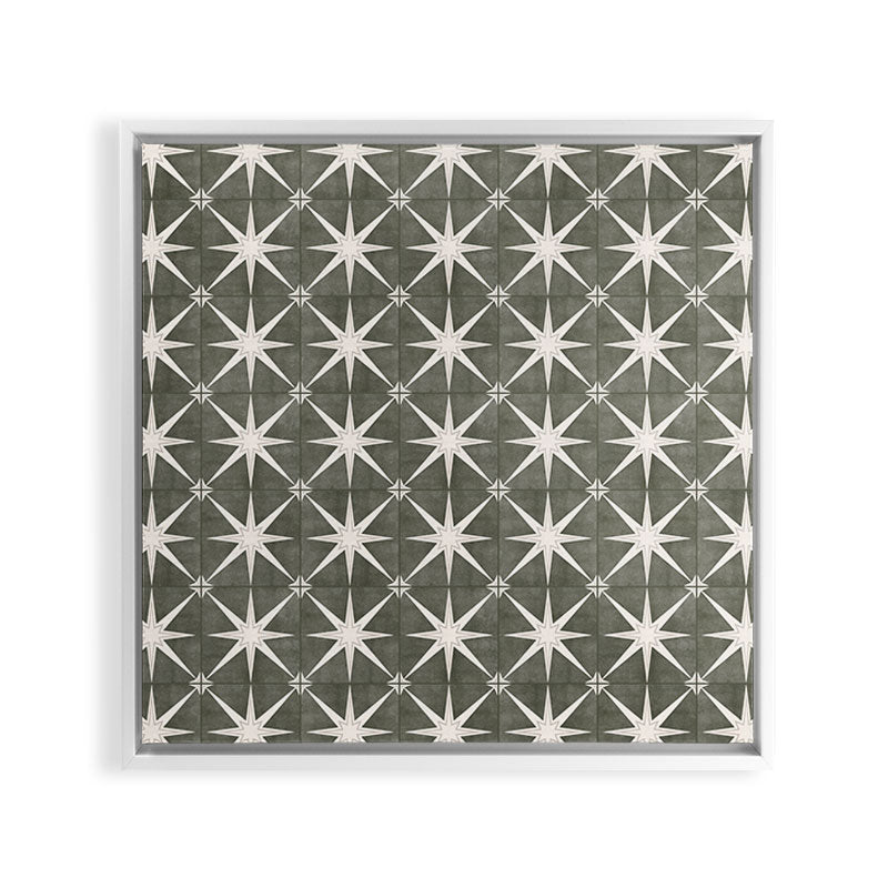 arlo star tile - olive Framed Canvas Print Gallery Image 29