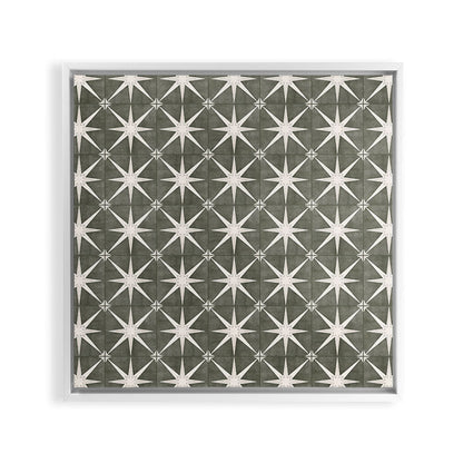 arlo star tile - olive Framed Canvas Print Gallery Image 36