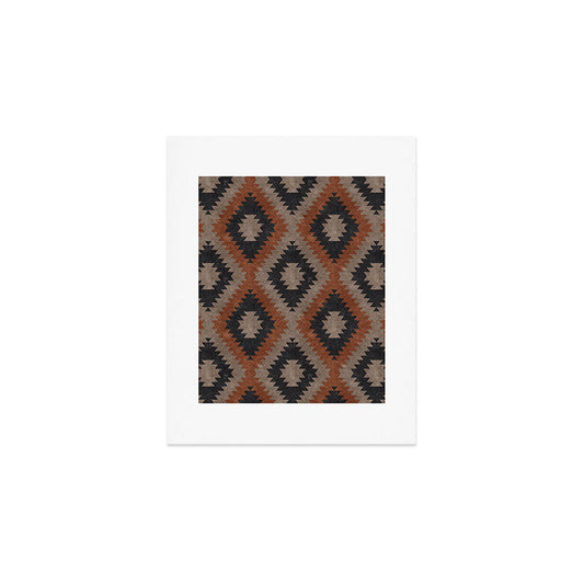 aztec neutrals - inkwell & taupe Art Print Gallery Image 1