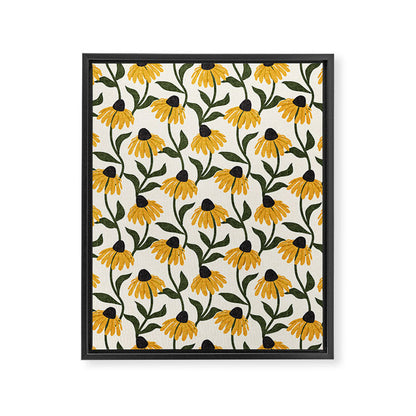 coneflowers - cream Framed Canvas Print Gallery Image 4