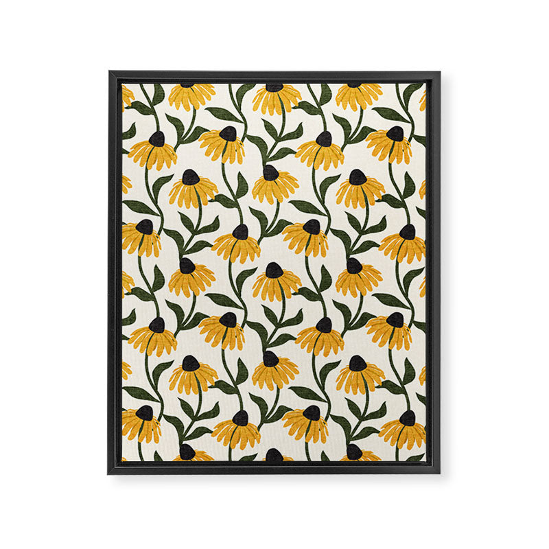 coneflowers - cream Framed Canvas Print Gallery Image 1