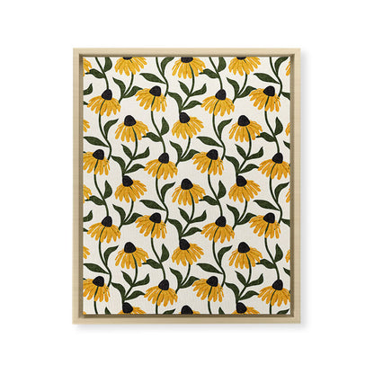 coneflowers - cream Framed Canvas Print Gallery Image 19