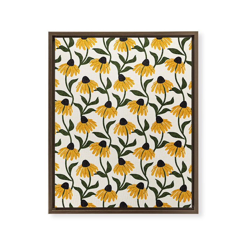 coneflowers - cream Framed Canvas Print Gallery Image 16