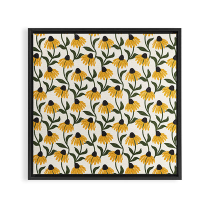 coneflowers - cream Framed Canvas Print Gallery Image 2