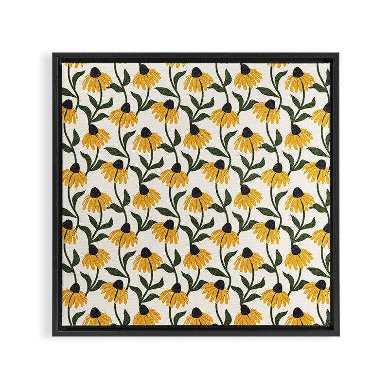 coneflowers - cream Framed Canvas Print Gallery Image 9
