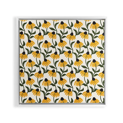 coneflowers - cream Framed Canvas Print Gallery Image 29