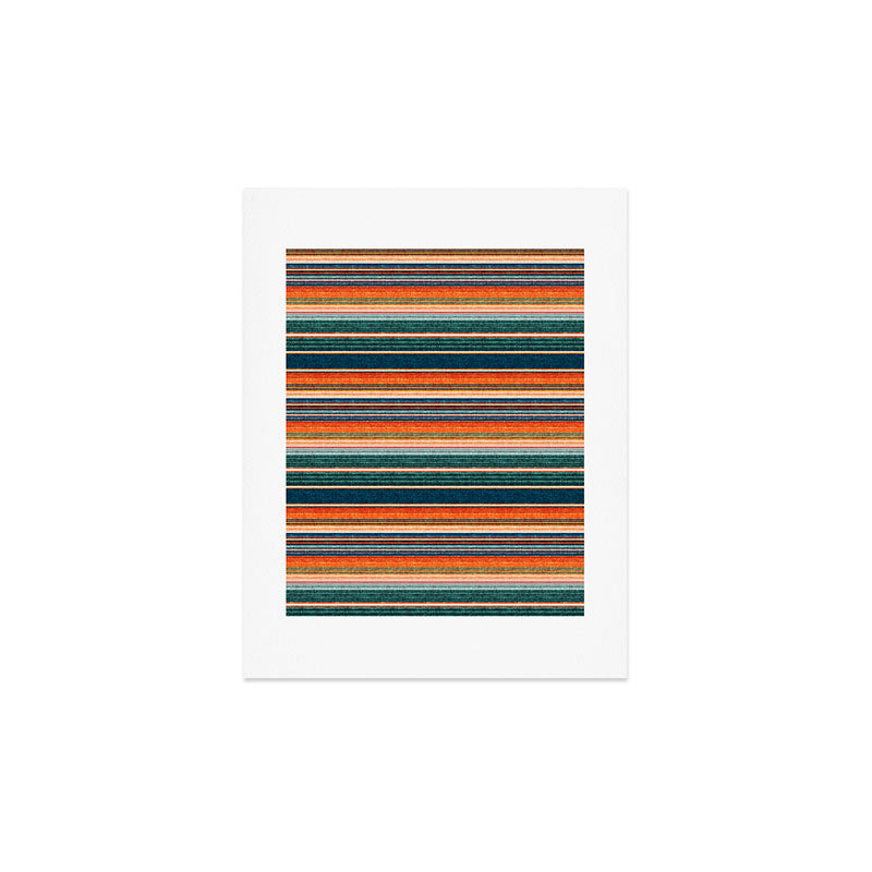 serape southwest stripe - orange & dark teal Art Print Gallery Image 2