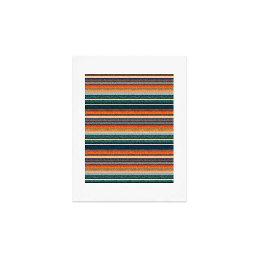 serape southwest stripe - orange & dark teal Art Print Gallery Image 2