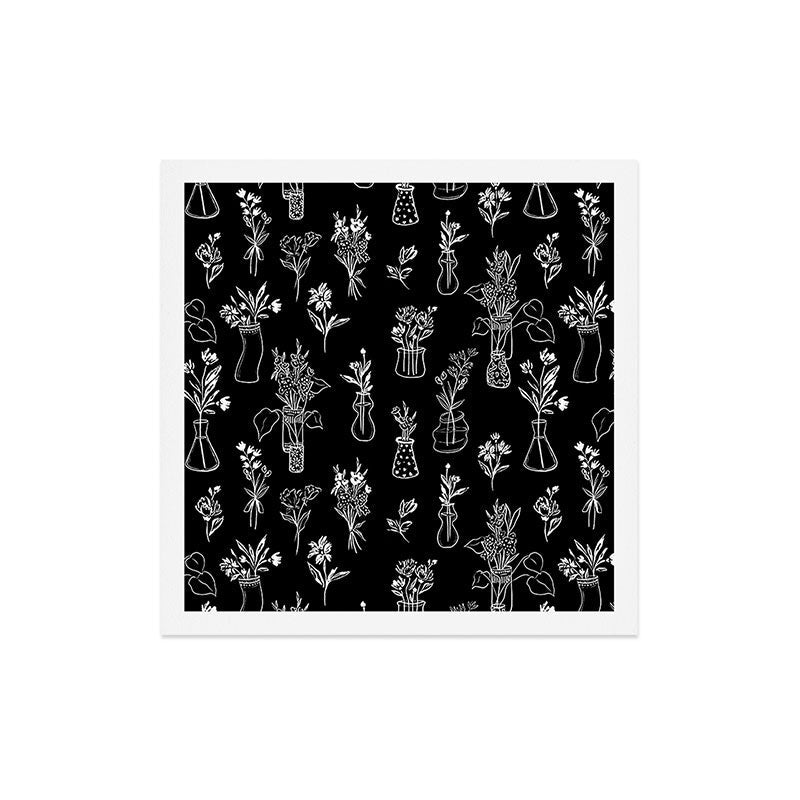 Wildflowers and vases in dark background Art Print Gallery Image 5