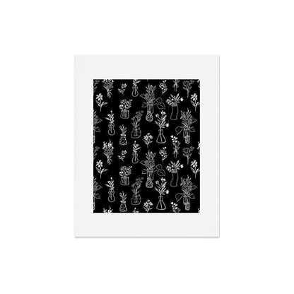 Wildflowers and vases in dark background Art Print Gallery Image 7