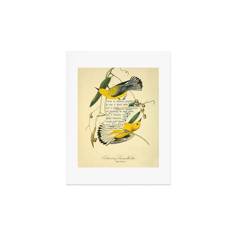 Bird Divinations: Prothonotary swamp warbler (about: almanacofbirds.org) Art Print Gallery Image 3