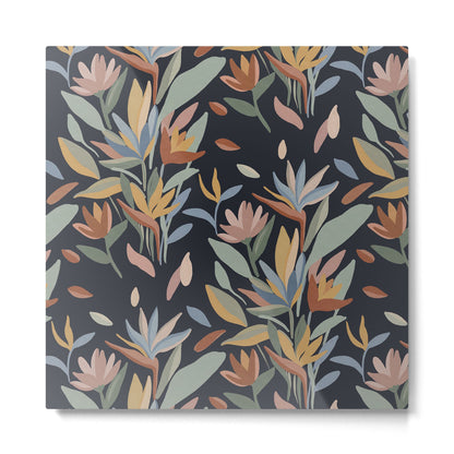 Hand Painted Floral Garden Night Metal Print Gallery Image 2