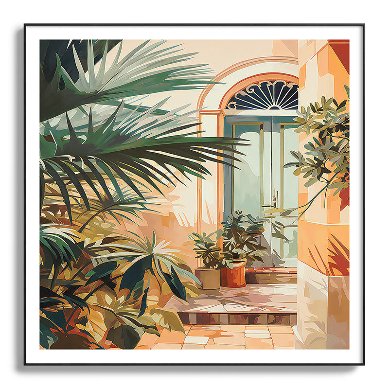 Villa Courtyard Mediterranean Art Framed Art Print Gallery Image 130