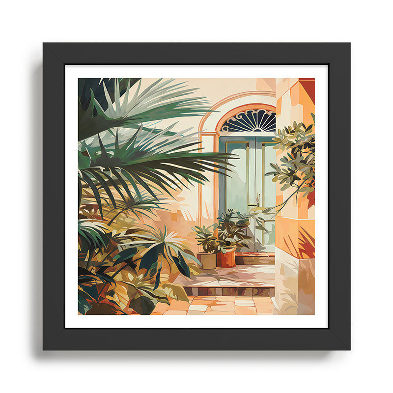 Villa Courtyard Mediterranean Art Framed Art Print Gallery Image 2