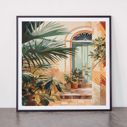 Villa Courtyard Mediterranean Art Framed Art Print Gallery Image 11