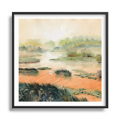 Egret On The Marsh Framed Art Print Gallery Image 122