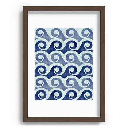Indigo Geometric Beach Waves Framed Art Print Gallery Image 89