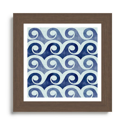 Indigo Geometric Beach Waves Framed Art Print Gallery Image 57