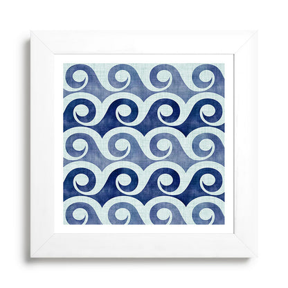 Indigo Geometric Beach Waves Framed Art Print Gallery Image 79