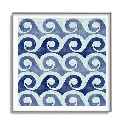 Indigo Geometric Beach Waves Framed Art Print Gallery Image 141