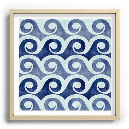 Indigo Geometric Beach Waves Framed Art Print Gallery Image 109