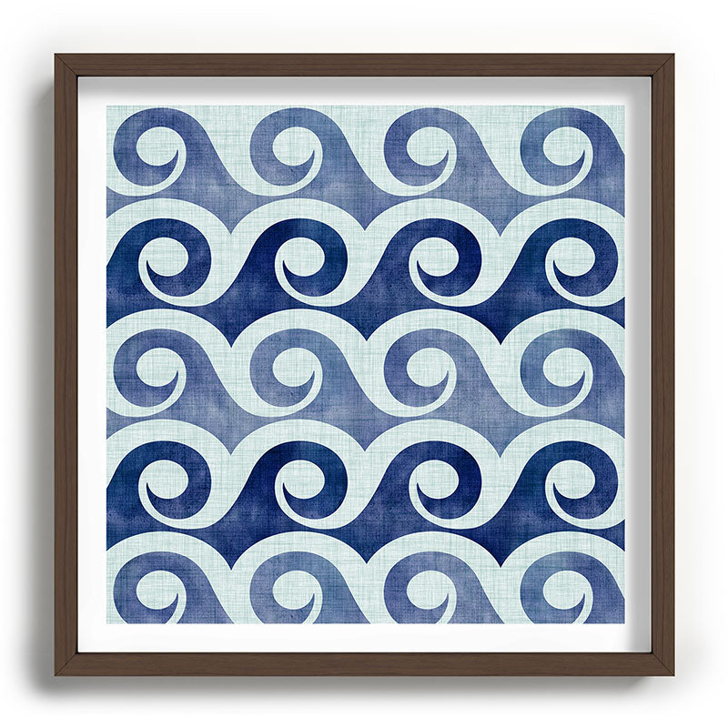 Indigo Geometric Beach Waves Framed Art Print Gallery Image 101