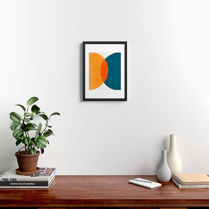 Mid Century Eclipse / Abstract Geometric Framed Art Print Gallery Image 4