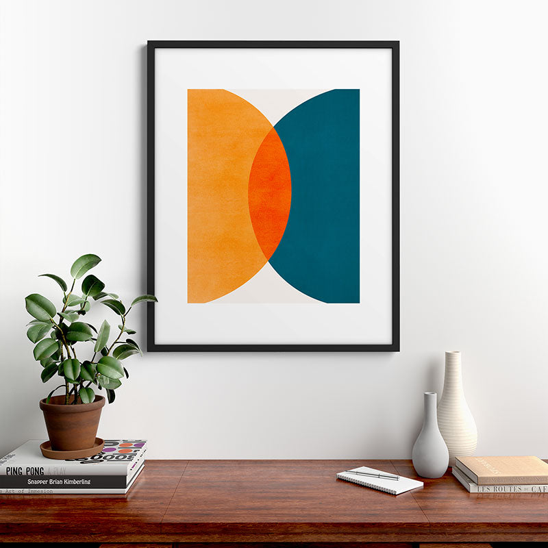 Mid Century Eclipse / Abstract Geometric Framed Art Print Gallery Image 9
